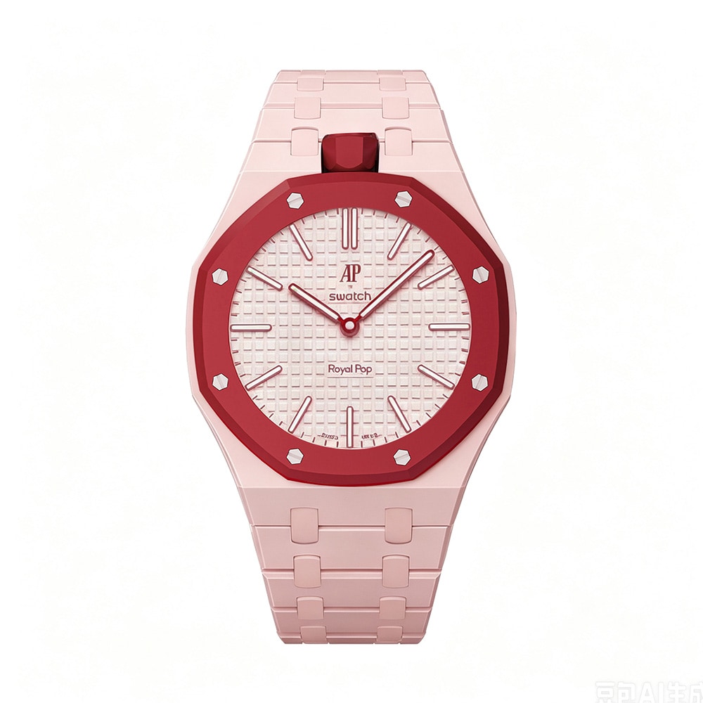 Biokeraaminen rannekoru ja suojakotelo AP x Swatch Royal Pop 12 O'clock - Rose -mallille