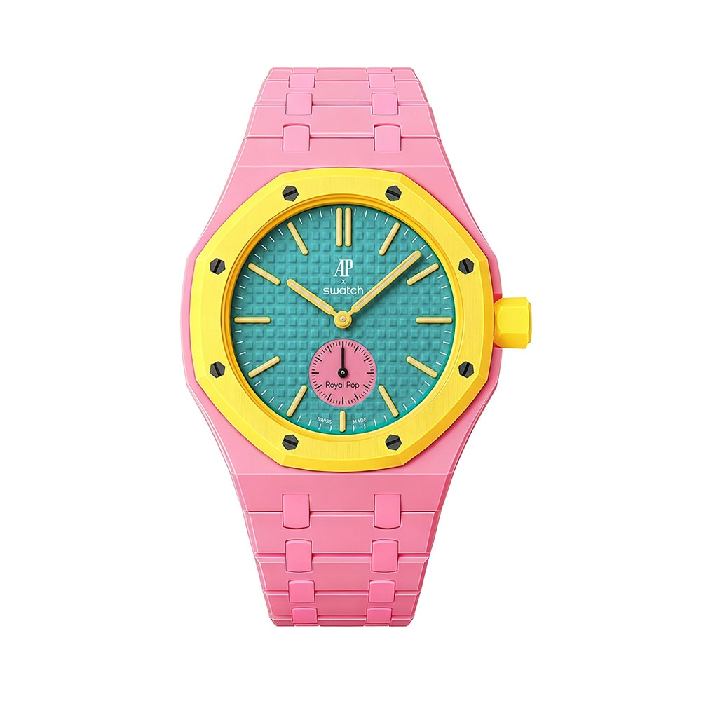 Biokeraaminen rannekoru ja suojakotelo AP x Swatch Royal Pop 3 O'clock - Vaaleanpunainen