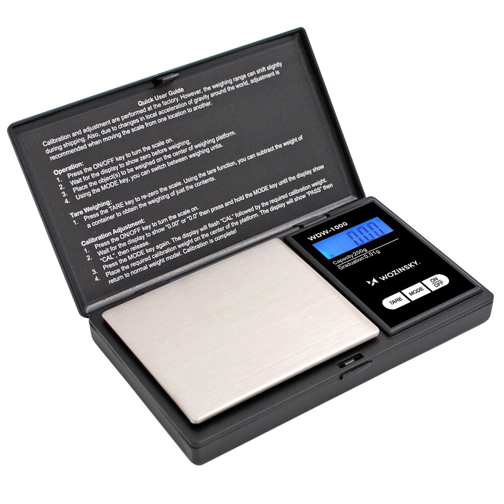 Wozinsky WDW-1000 digitaalinen tarkkuusvaaka 200 g / 0,01 g – musta