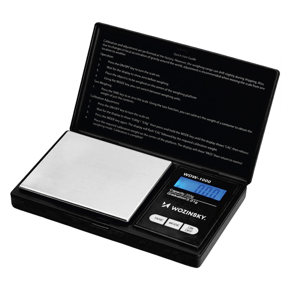 Wozinsky WDW-1000 digitaalinen tarkkuusvaaka 200 g / 0,01 g – musta
