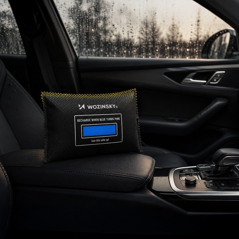 Wozinsky kosteudenpoistaja autoon 300 g / uudelleenkäytettävä hajunpoistaja / auton kosteudenpoistaja huurtumista vastaan