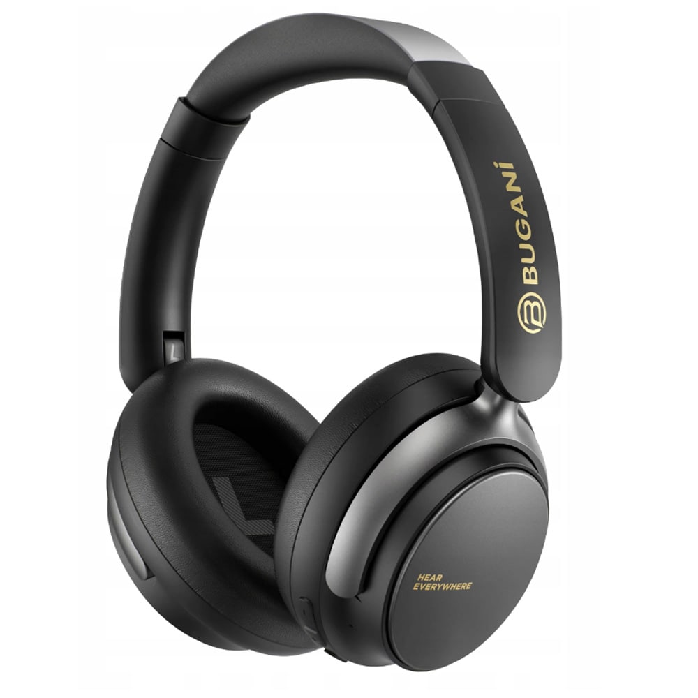 Bugani Space BH01 Bluetooth-kuulokkeet / langattomat over-ear-kuulokkeet ANC:llä / musta headset Bluetooth 6.0:lla