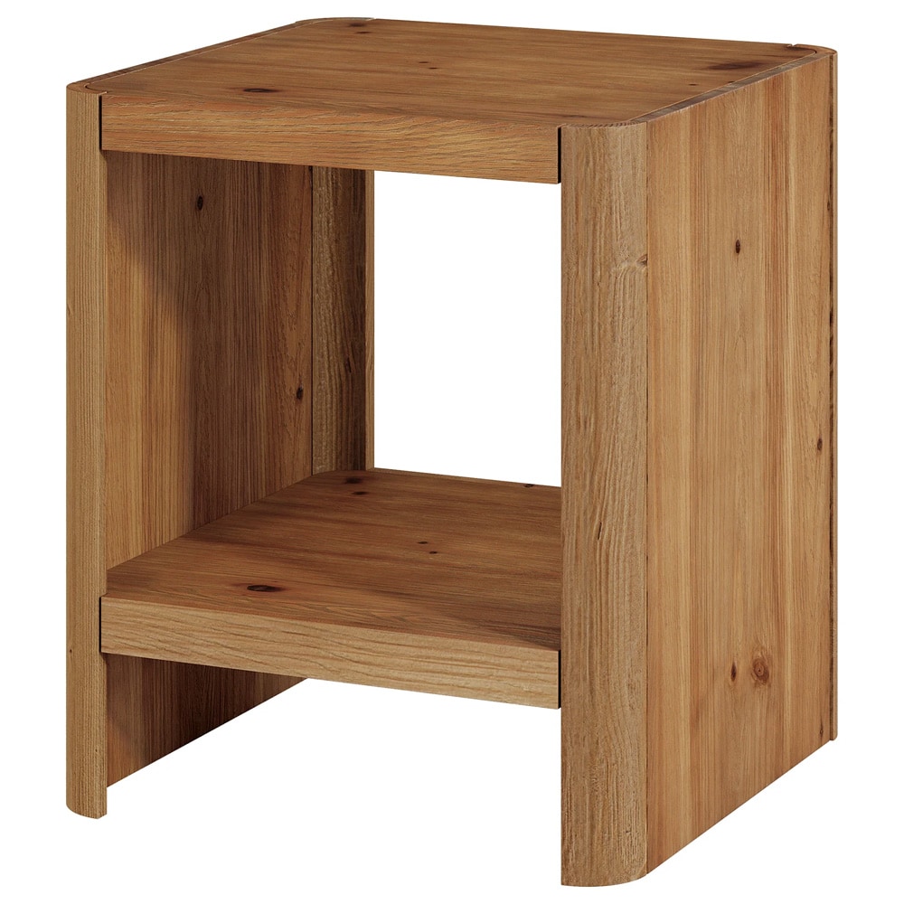 Sivupöytä 50×50×65 cm / yöpöytä 2 tasolla / apupöytä massiivipuusta – Ruskea