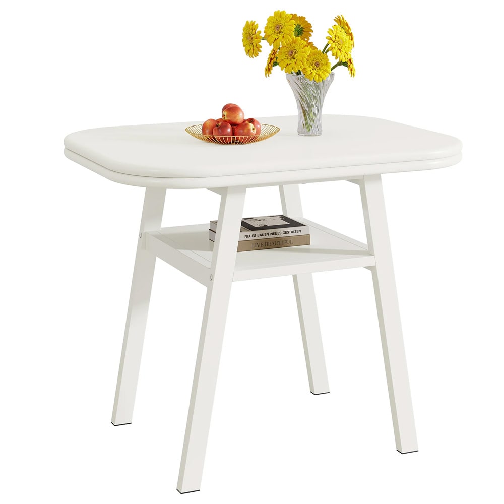 Ruokapöytä 80 x 60 x 76 cm / keittiöpöytä säilytyshyllyllä / pieni pöytä 2–4 hengelle