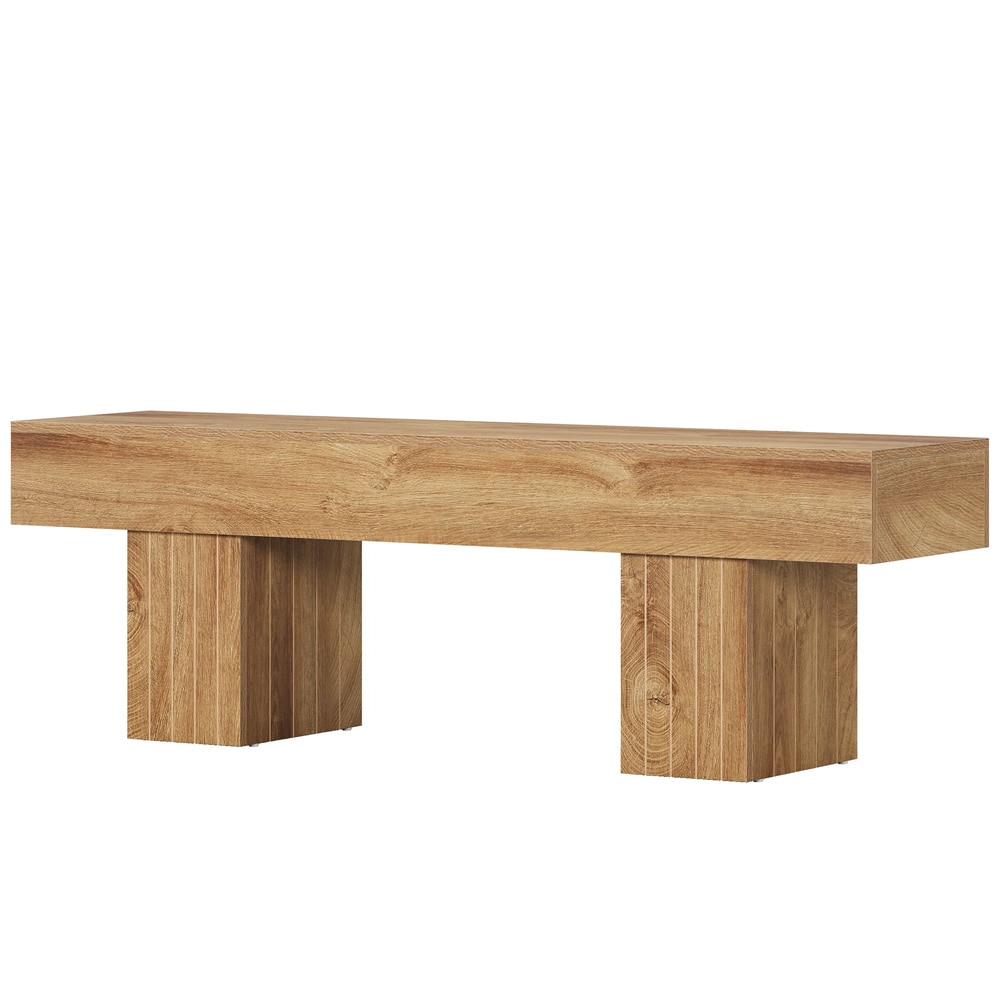Istuinpenkki puusta 140 x 35 x 45 cm / tukeva ruokapenkki maalaistyyliin / eteispenkki / sängynpäätypenkki ruskeana