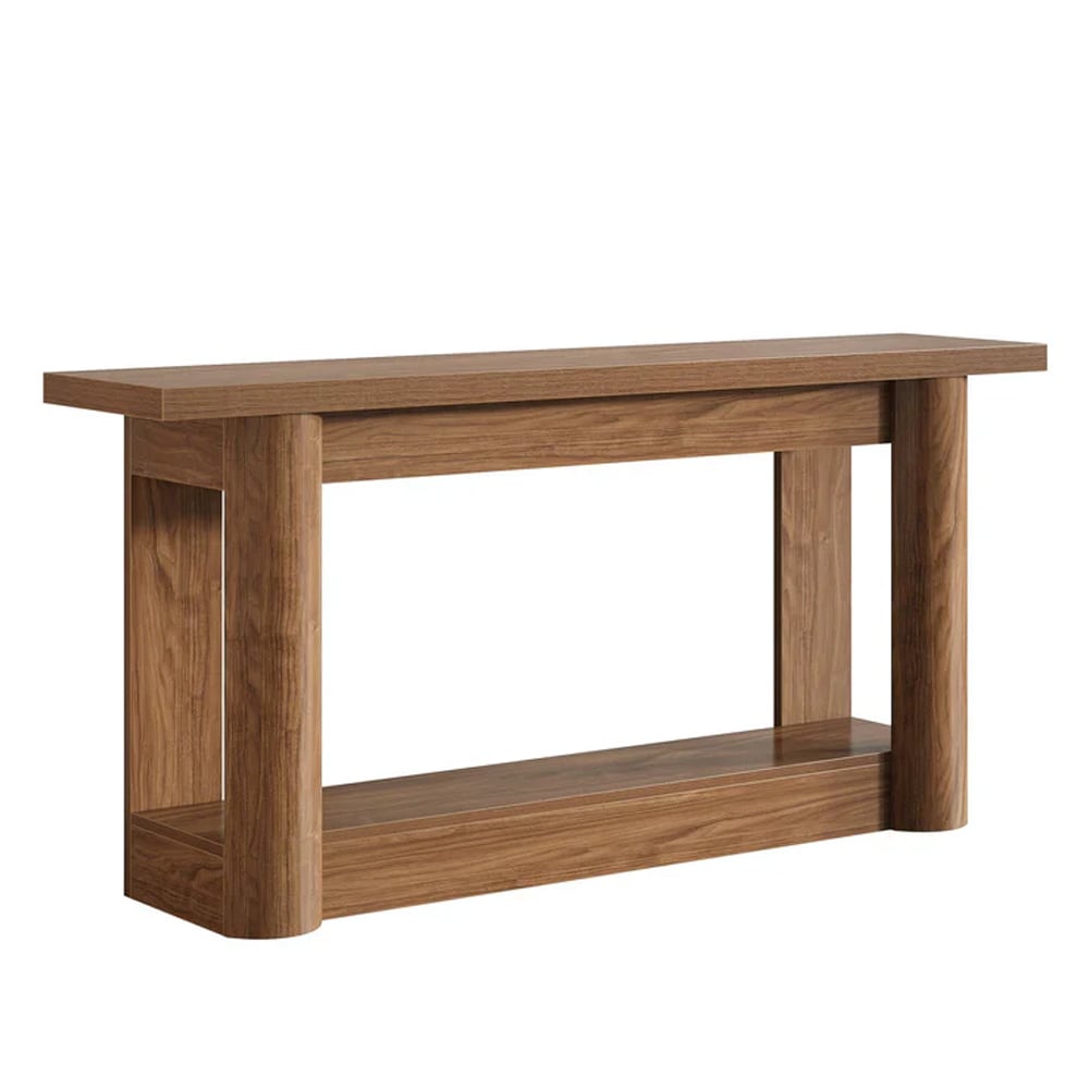 Konsolipöytä 160 x 30 x 80 cm / kapea eteispöytä / laskupöytä alahyllyllä / rustiikinruskea sivupöytä