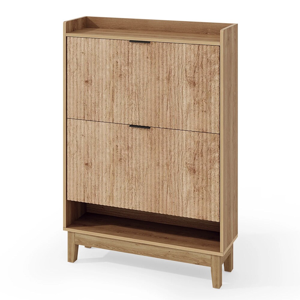 Kenkäkaappi 80 x 24 x 115 cm / kapea kenkien säilytyskaappi / kenkälipasto / kenkäsäilytys 2 luukulla ja laatikoilla