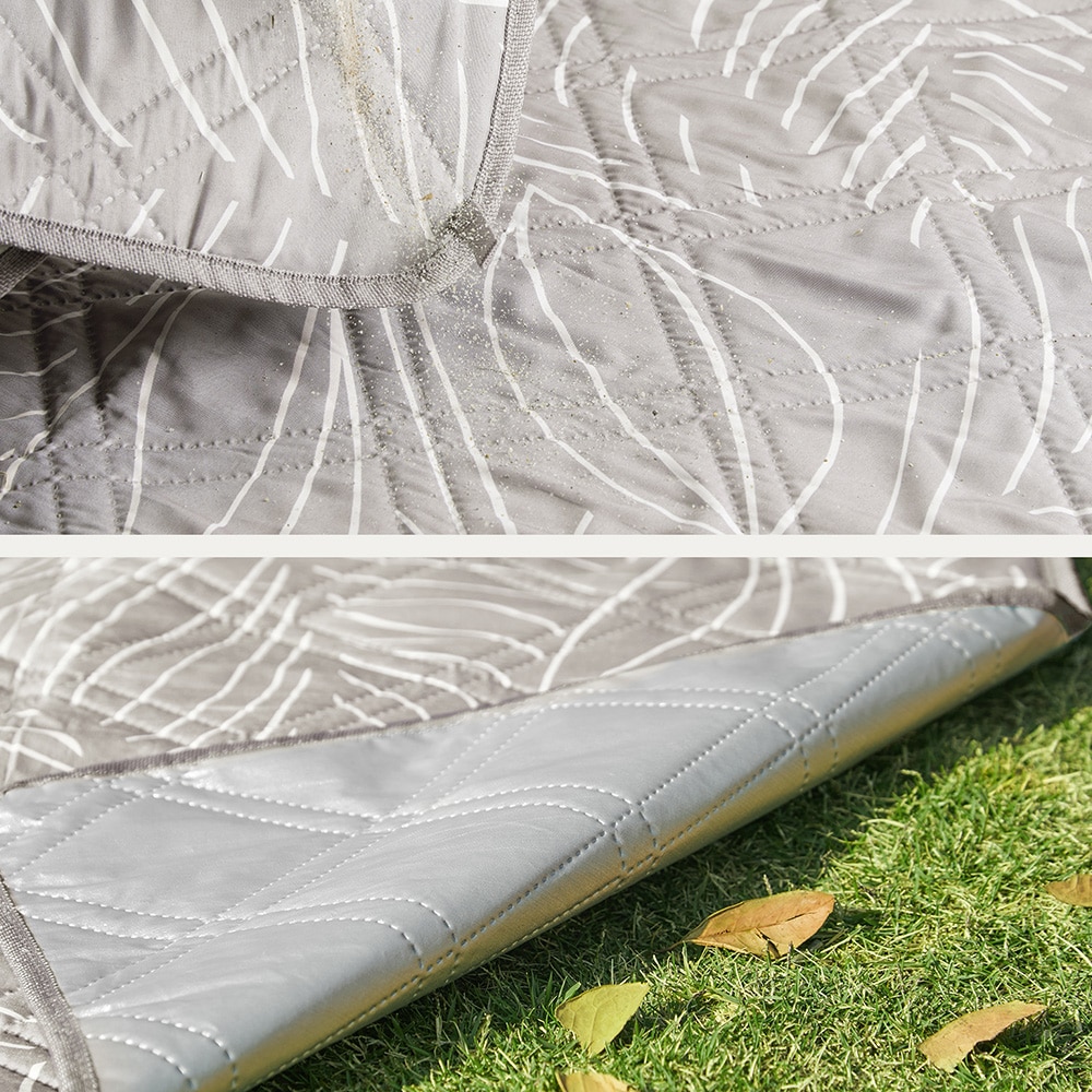 Vedenpitävä piknikpeite 300 x 200 cm maakiiloilla / retkipeite / rantapeite – khaki, trooppinen kuosi