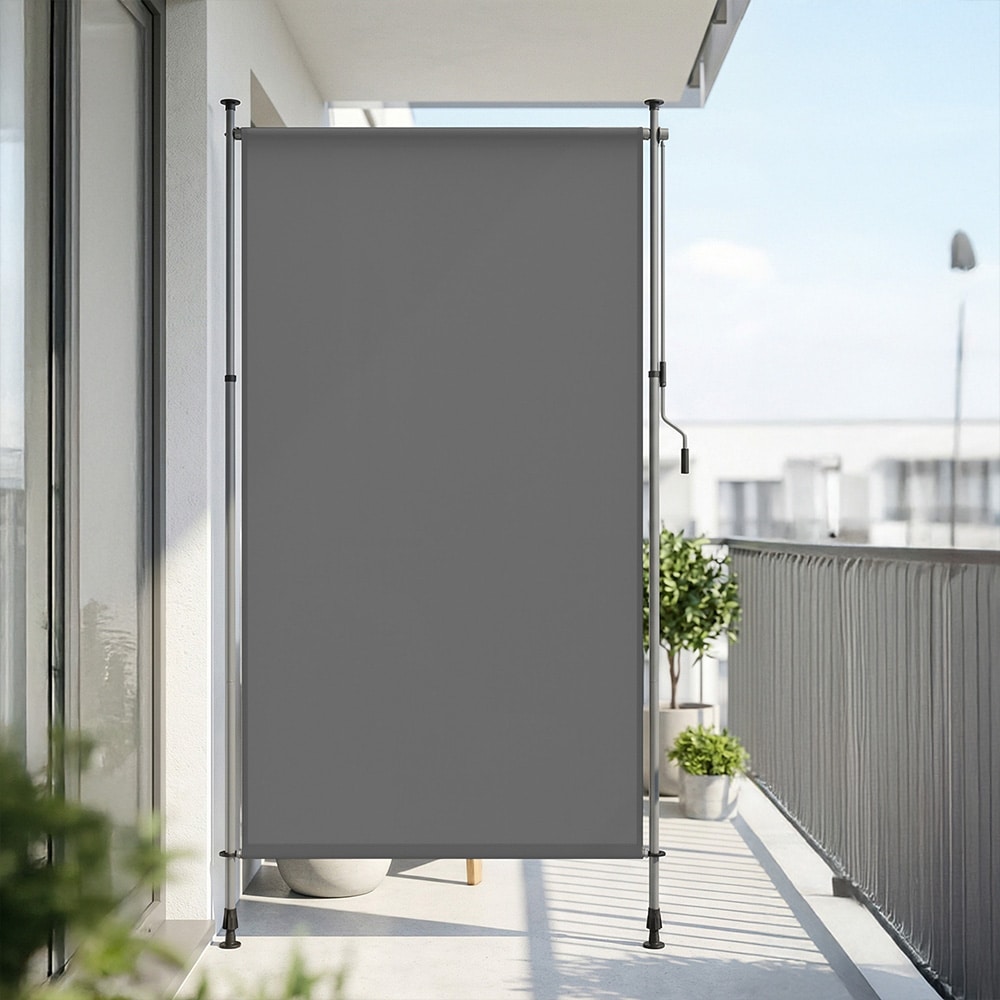 Pystymarkiisi 150 x 220–300 cm / korkeussäädettävä näkösuoja / aurinko- ja tuulensuoja parvekkeelle ja terassille