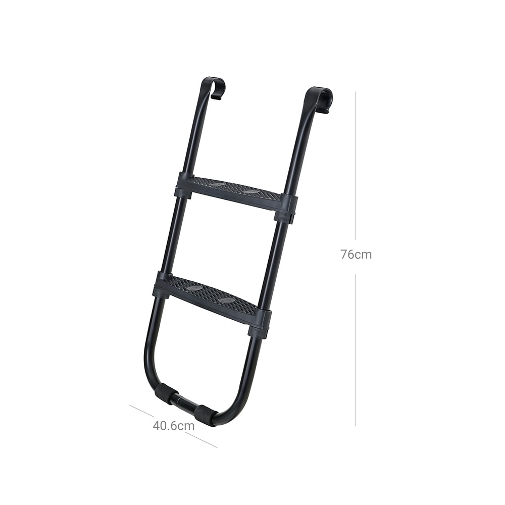 Trampoliinitikas 76 cm / musta tikas trampoliiniin / trampoliinitikas leveillä, liukumattomilla askelmilla