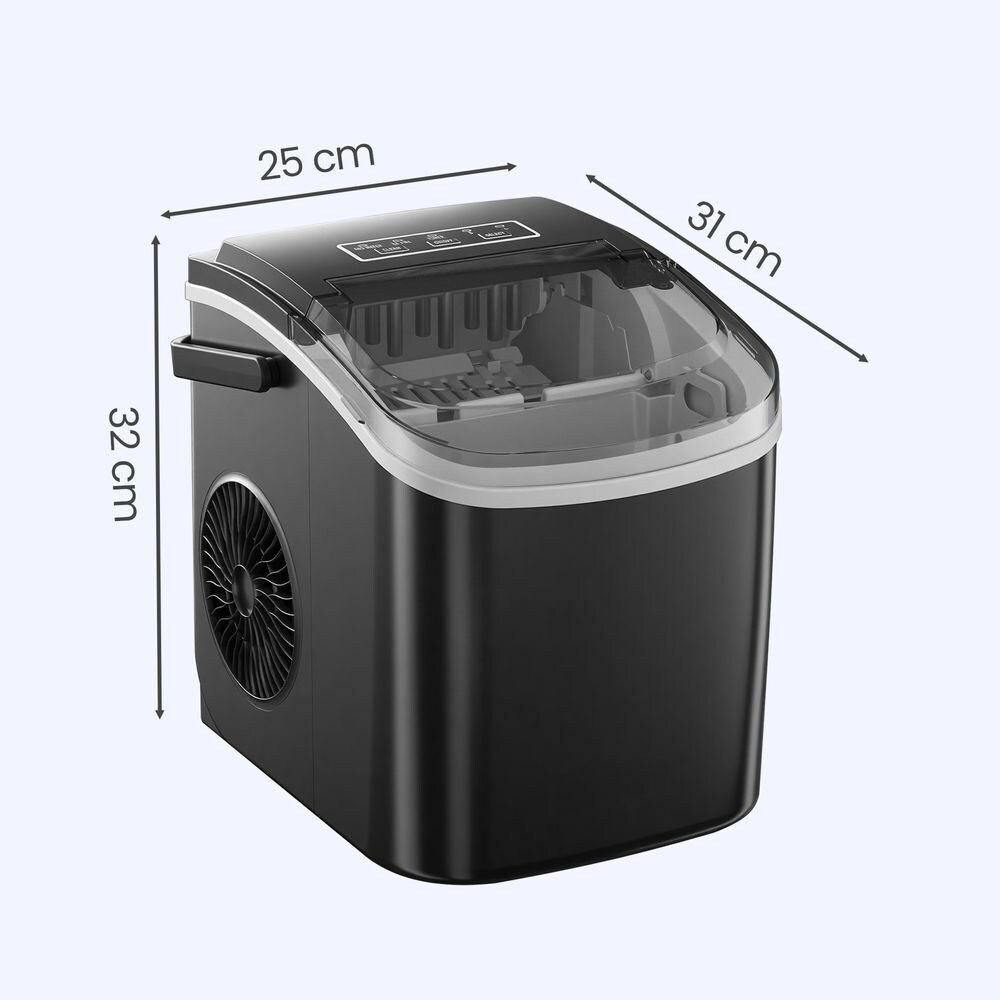 Itsepuhdistuva jääpalakone / musta jääpalakone, 12 kg vuorokaudessa / kaksi jääpalakokoa
