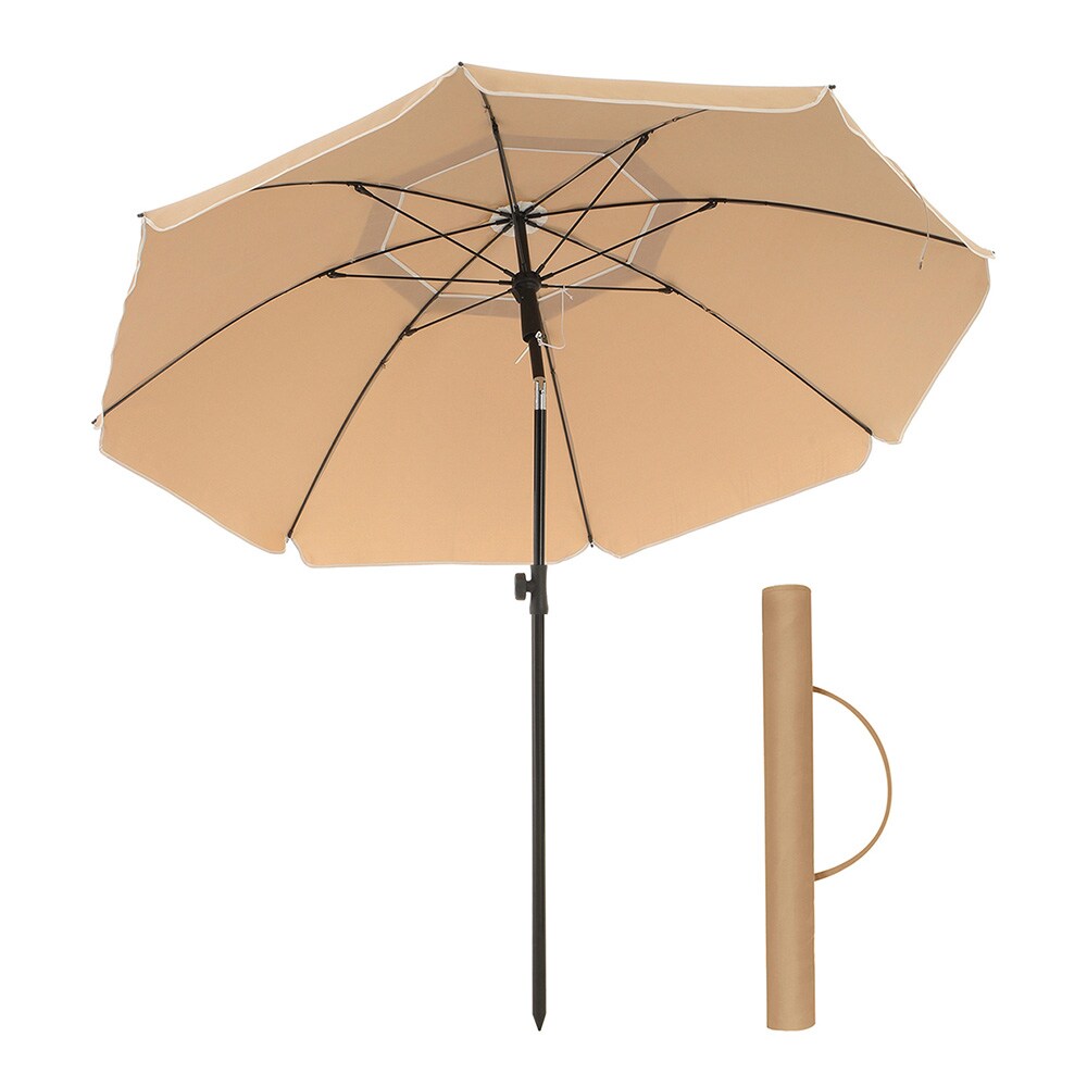 Aurinkovarjo Ø160 cm / parveke- ja rantavarjo UPF 50+ -suojalla ja kallistustoiminnolla – Taupe