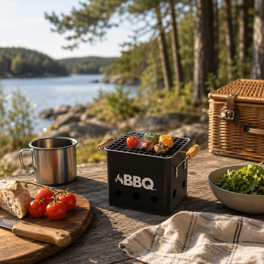 Cube Mini BBQ 15 x 15 x 18 cm / mini-hiiligrilli / kannettava retkigrilli