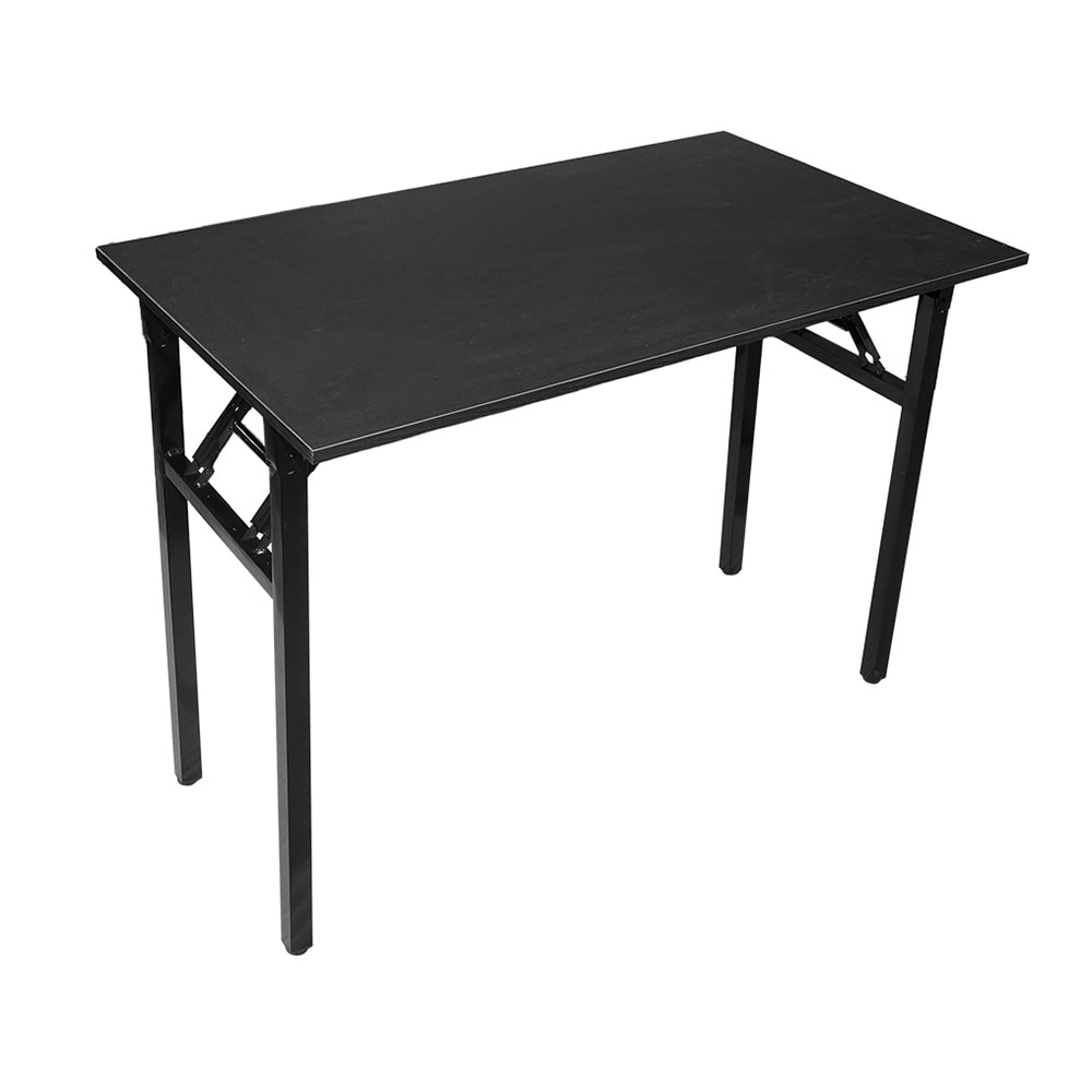 Kokoontaitettava pöytä 100×60×75 cm / taitettava työpöytä teräsrungolla / asennusvapaa tietokonepöytä – Musta