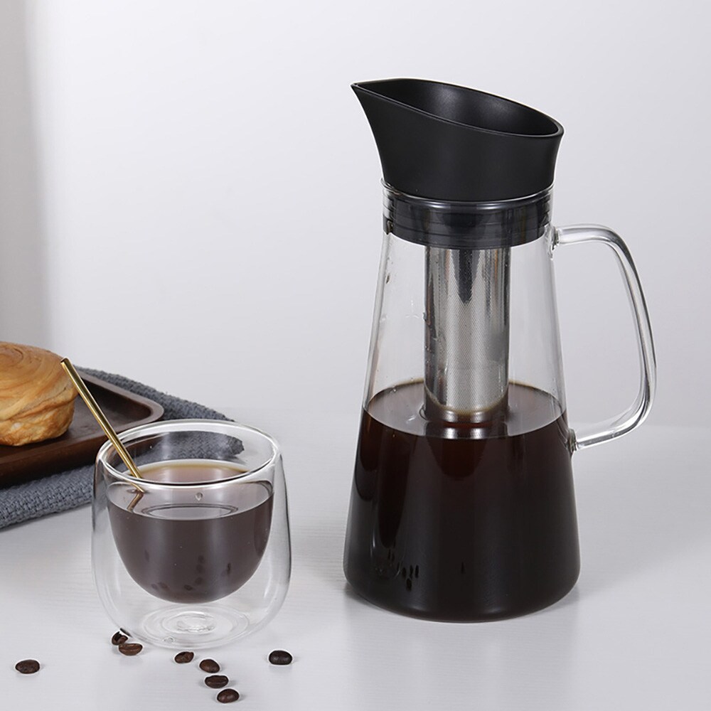 Lasinen cold brew -kannu suodattimella, 1200 ml / Cold brew -keitin