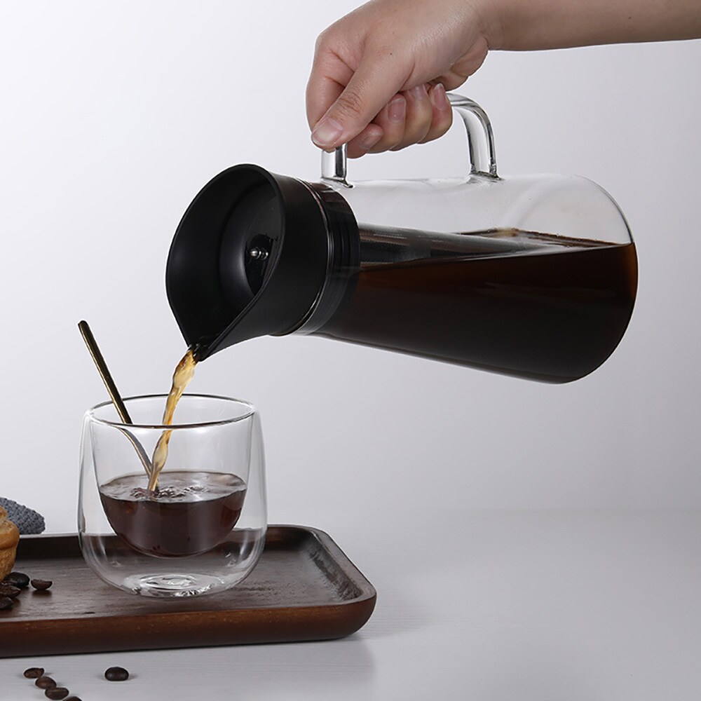 Lasinen cold brew -kannu suodattimella, 1200 ml / Cold brew -keitin