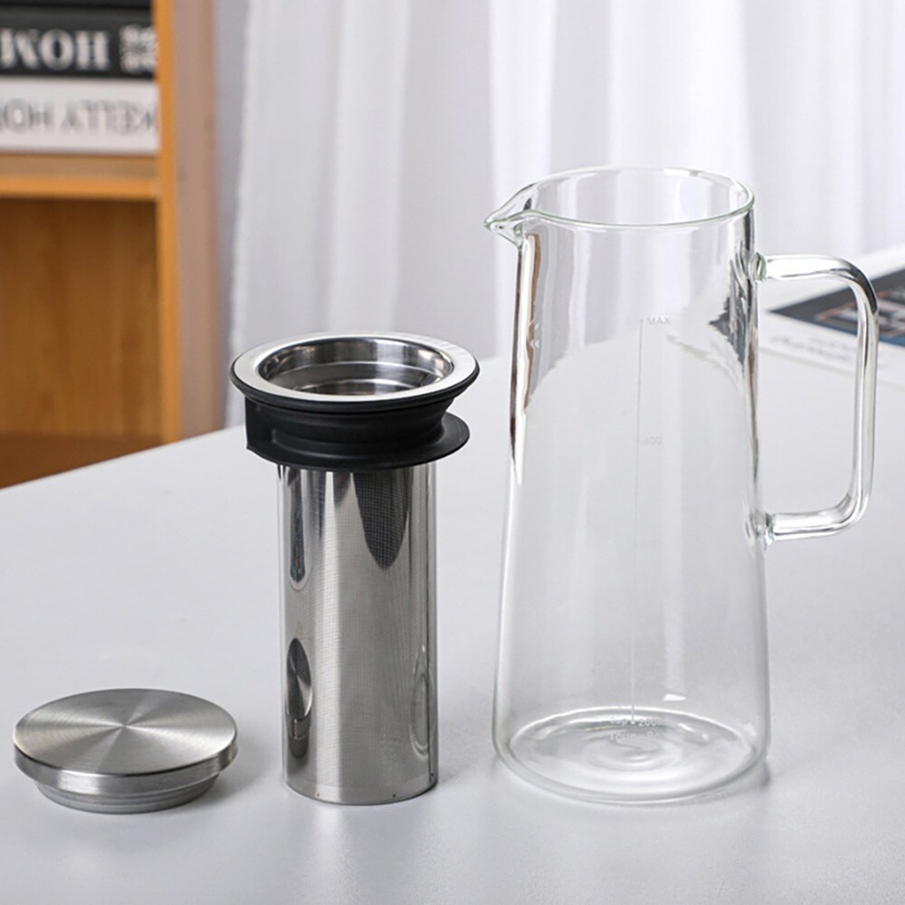 Lasinen cold brew -kannu, jossa on suodatin ja kansi, 1400 ml / Cold brew -keitin