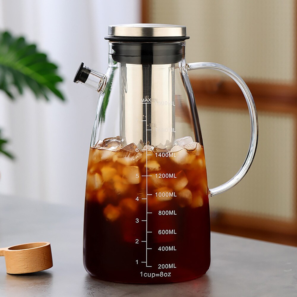 Lasinen cold brew -kannu suodattimella, 1800 ml / Cold brew -keitin