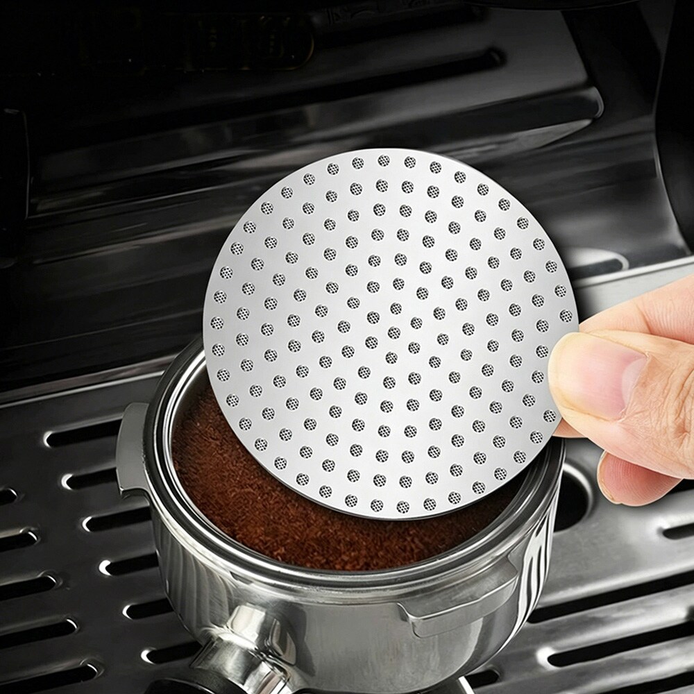 Puck screen 58,5 mm 2 kpl / espressosuodatin ruostumattomasta teräksestä 0,8 mm – hopea