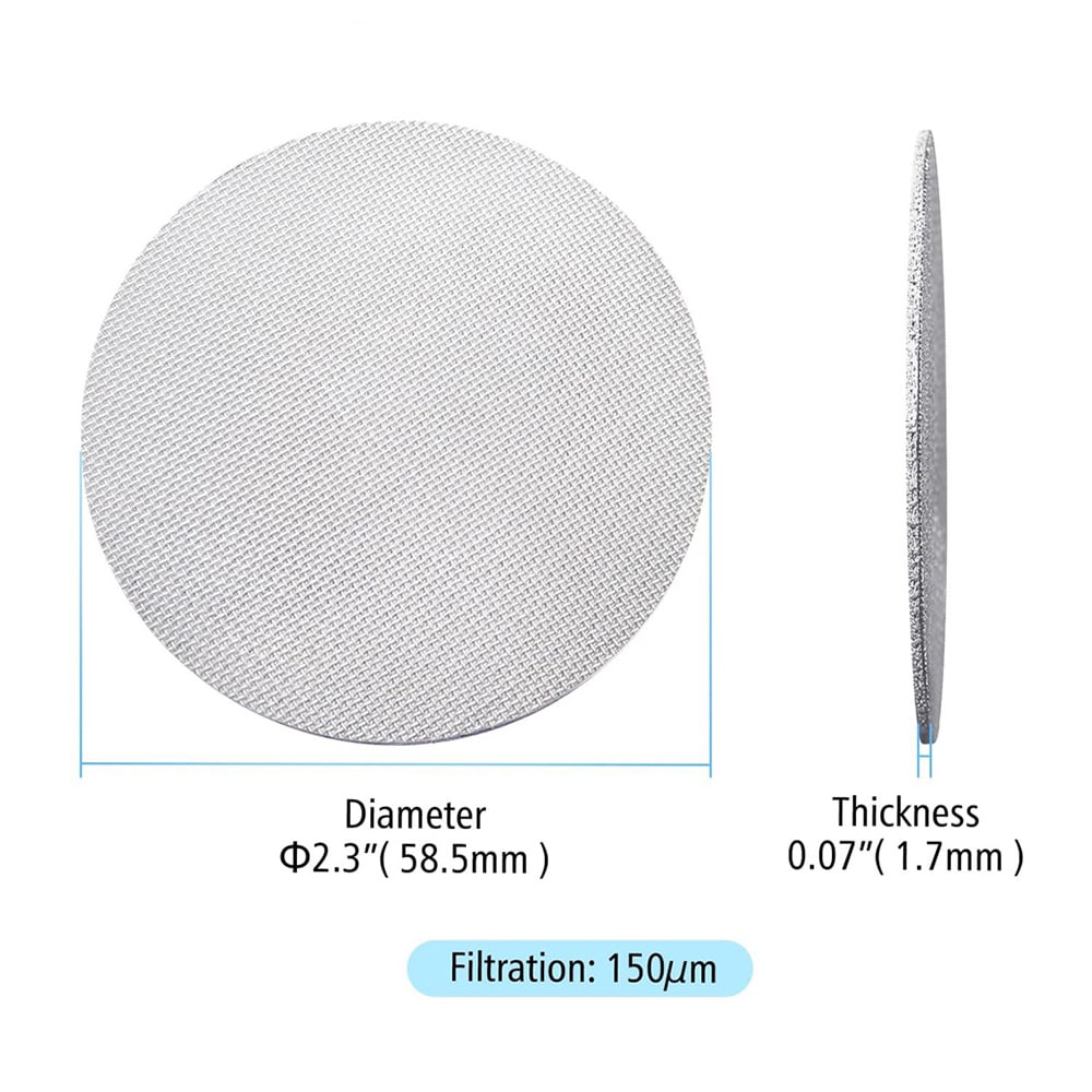 Puck-suodatin 58,5 mm, 3 kpl / espresson puck screen 316-ruostumattomasta teräksestä, 150 μm / espressosuodatin