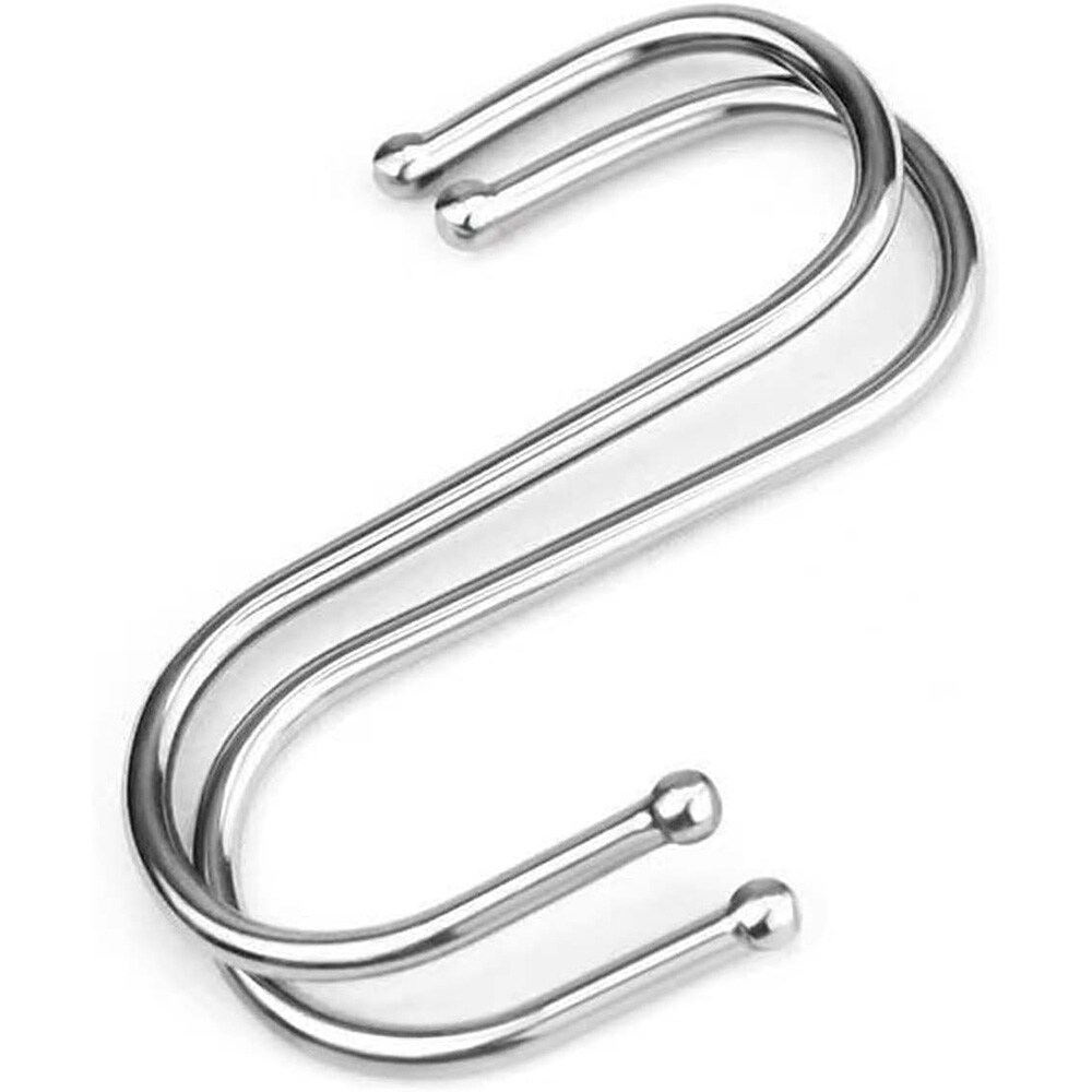Vankka metallinen S-koukku, 70 mm, 20 kpl:n pakkaus – hopea / S-muotoiset metallikoukut