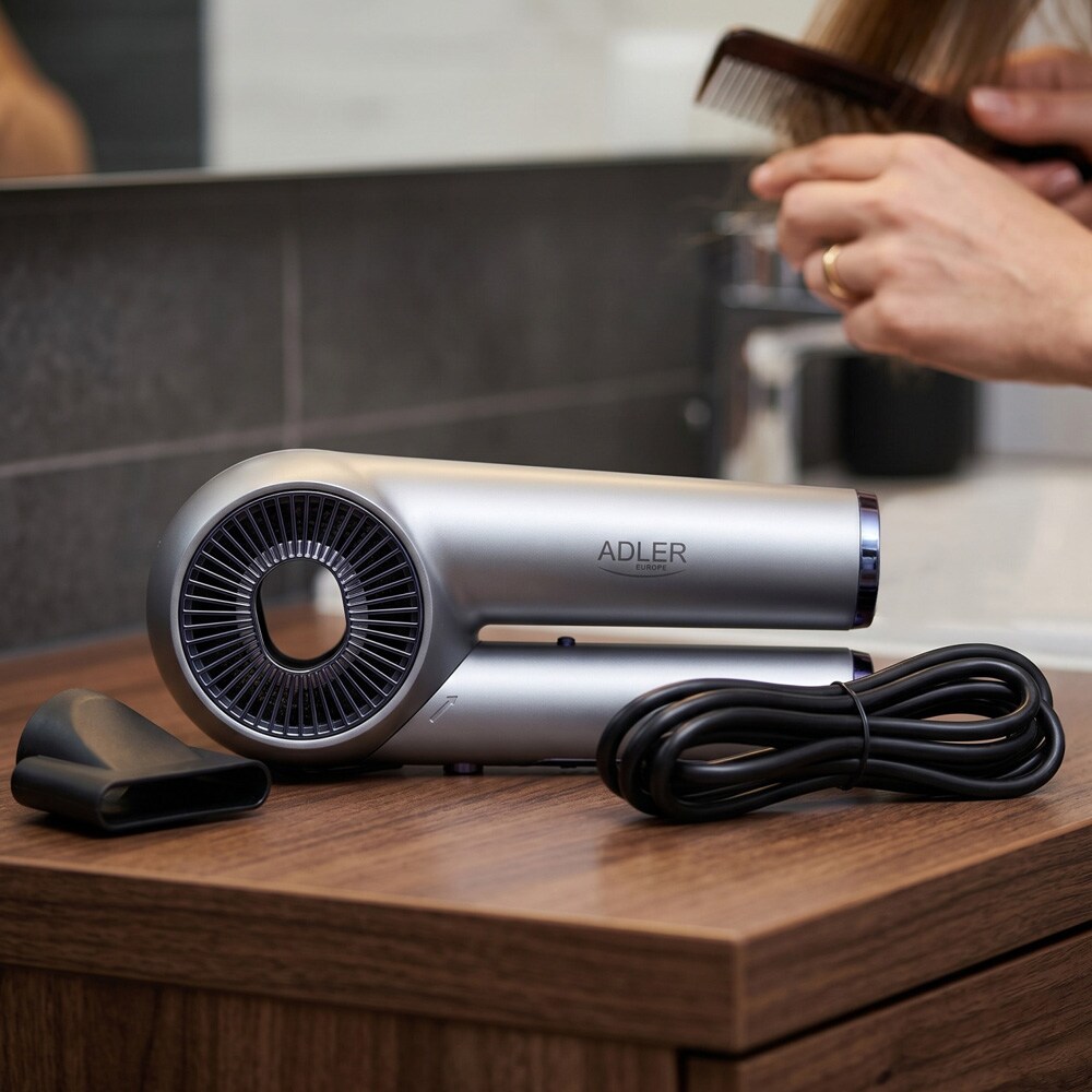 Adler SUPERSPEED hiustenkuivaaja 1600 W / ioninen fööni harjattomalla moottorilla / taitettava hiustenkuivaaja diffuusorilla