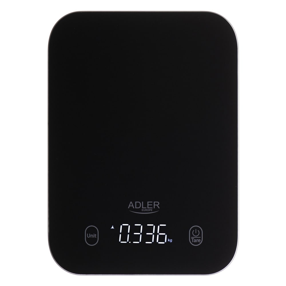 Adler AD 3181 digitaalinen keittiövaaka – 10 kg / 1 g, LED-näyttö, taaraustoiminto, karkaistu lasi