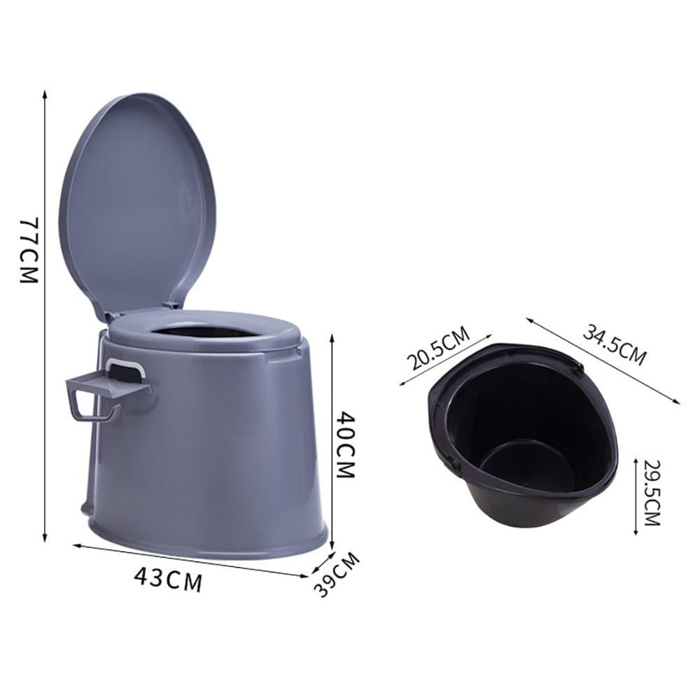 Kannettava WC / retki-WC ja camping-wc irrotettavalla säiliöllä, enintään 200 kg – harmaa