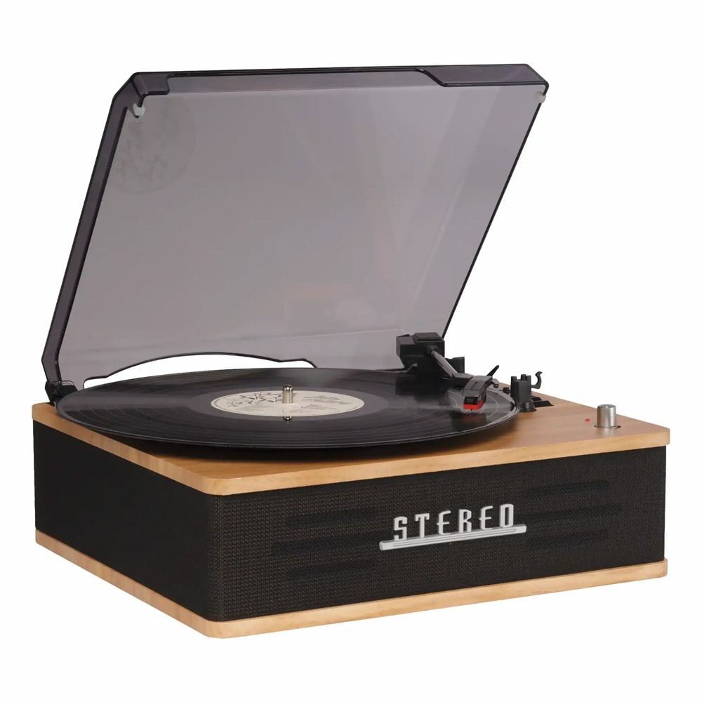 Denver VPB-262LW Levysoitin Bluetooth 5.0 -yhteydellä – sisäänrakennetut stereokaiuttimet, 33/45/78 RPM, kuulokeliitäntä