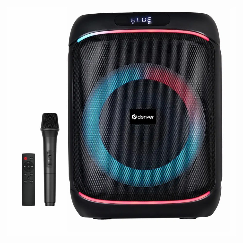Denver-juhlakaiutin 40 W, LED-valolla / Bluetooth-kaiutin / Juhlakaiutin
