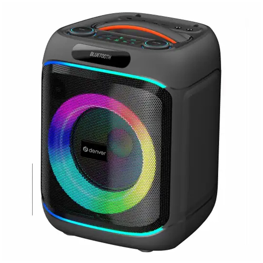 Denver BPS-270 kannettava party-kaiutin 40 W RMS Bluetooth-mikrofonilla ja LED-valoilla