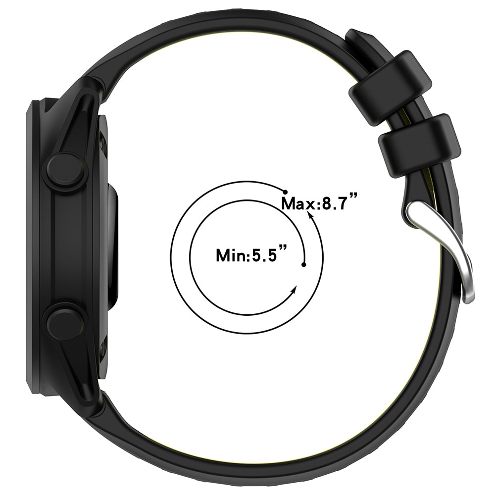 Silikoninen rannekoru Garmin Forerunner 170 -mallille (20 mm) – Svart/Harmaa / Rannekoru / Älykellon rannekoru