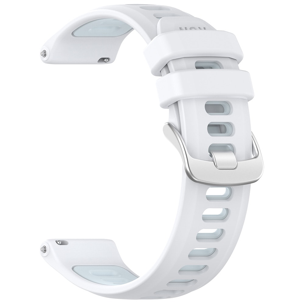 Silikoninen rannekoru Garmin Forerunner 170 -mallille (20 mm) – Valkoinen–Vaaleansininen / Rannekoru / Älykellon rannekoru