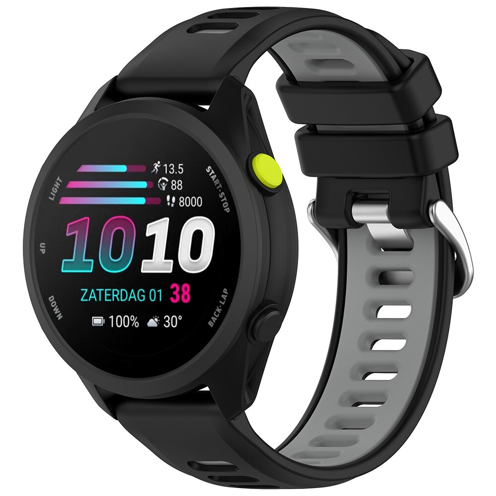 Silikoninen rannekoru Garmin Forerunner 170 -mallille (22 mm) – Svart/Harmaa / Rannekoru / Älykellon rannekoru