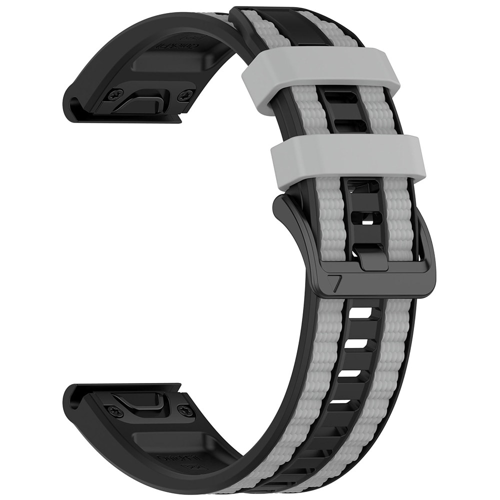 Silikoninen rannekoru Garmin Fenix 8/7X Pro -kellolle (26 mm) – Svart/Harmaa / Rannekoru / Älykellon rannekoru