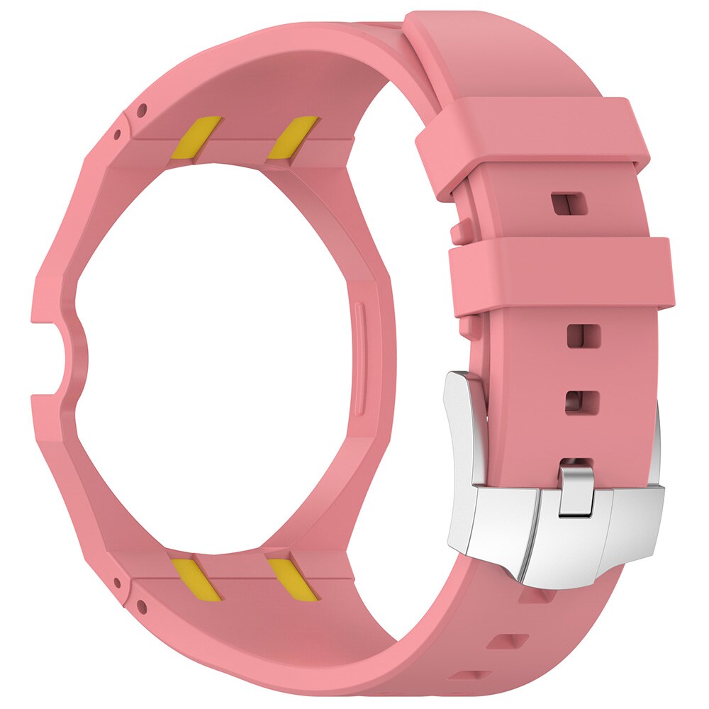 Silikoninen rannekoru Swatch × Audemars Piguet -mallille – Vaaleanpunainen–keltainen / Rannekoru / Älykellon rannekoru