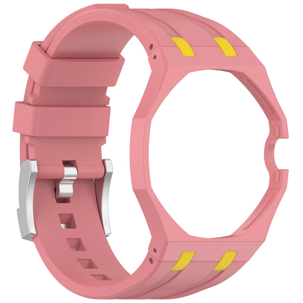 Silikoninen rannekoru Swatch × Audemars Piguet -mallille – Vaaleanpunainen–keltainen / Rannekoru / Älykellon rannekoru