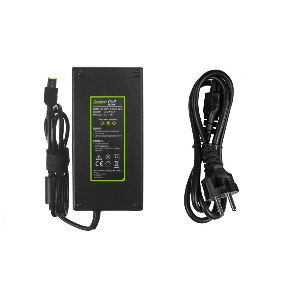 Green Cell AD117P 170 W kannettavan laturi Lenovo Legion 5 / ThinkPad – 20 V, 8,5 A, Slim Tip