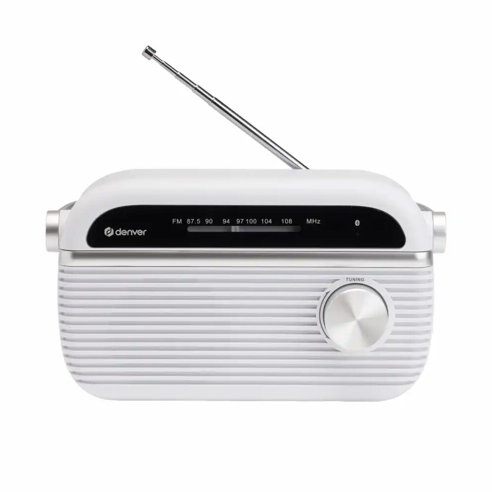 Bluetooth-toiminnolla varustettu FM-radio – Valkoinen / FM-radio / Bluetooth-radio