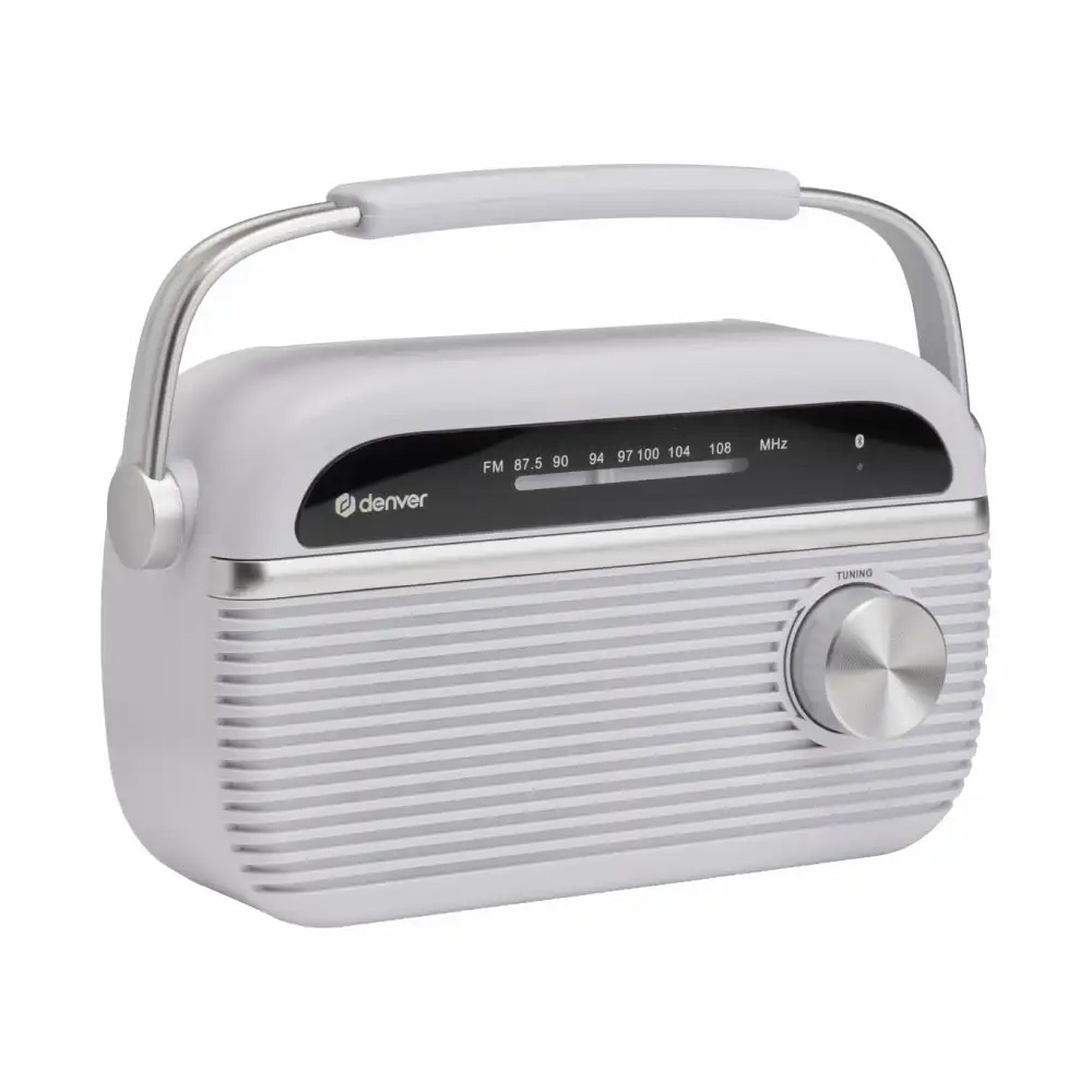 Bluetooth-toiminnolla varustettu FM-radio – Valkoinen / FM-radio / Bluetooth-radio
