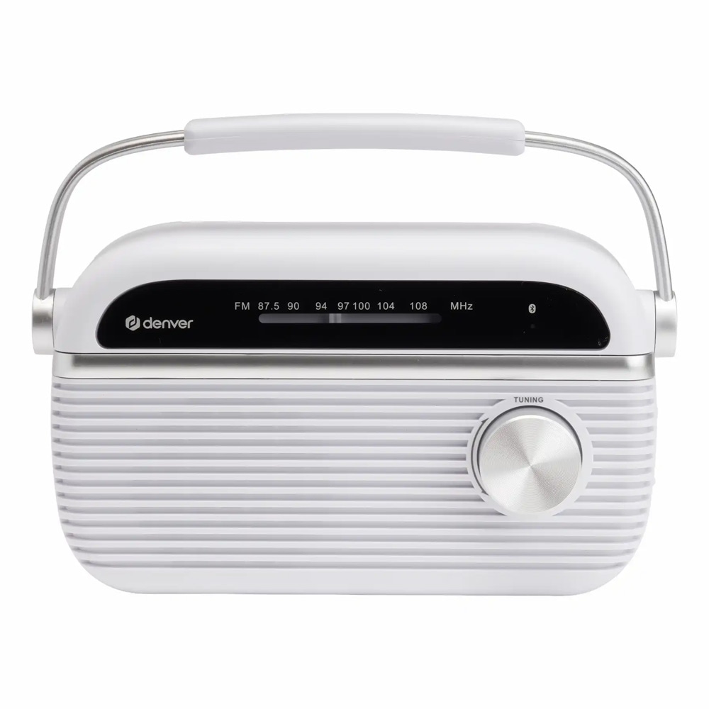 Bluetooth-toiminnolla varustettu FM-radio – Valkoinen / FM-radio / Bluetooth-radio