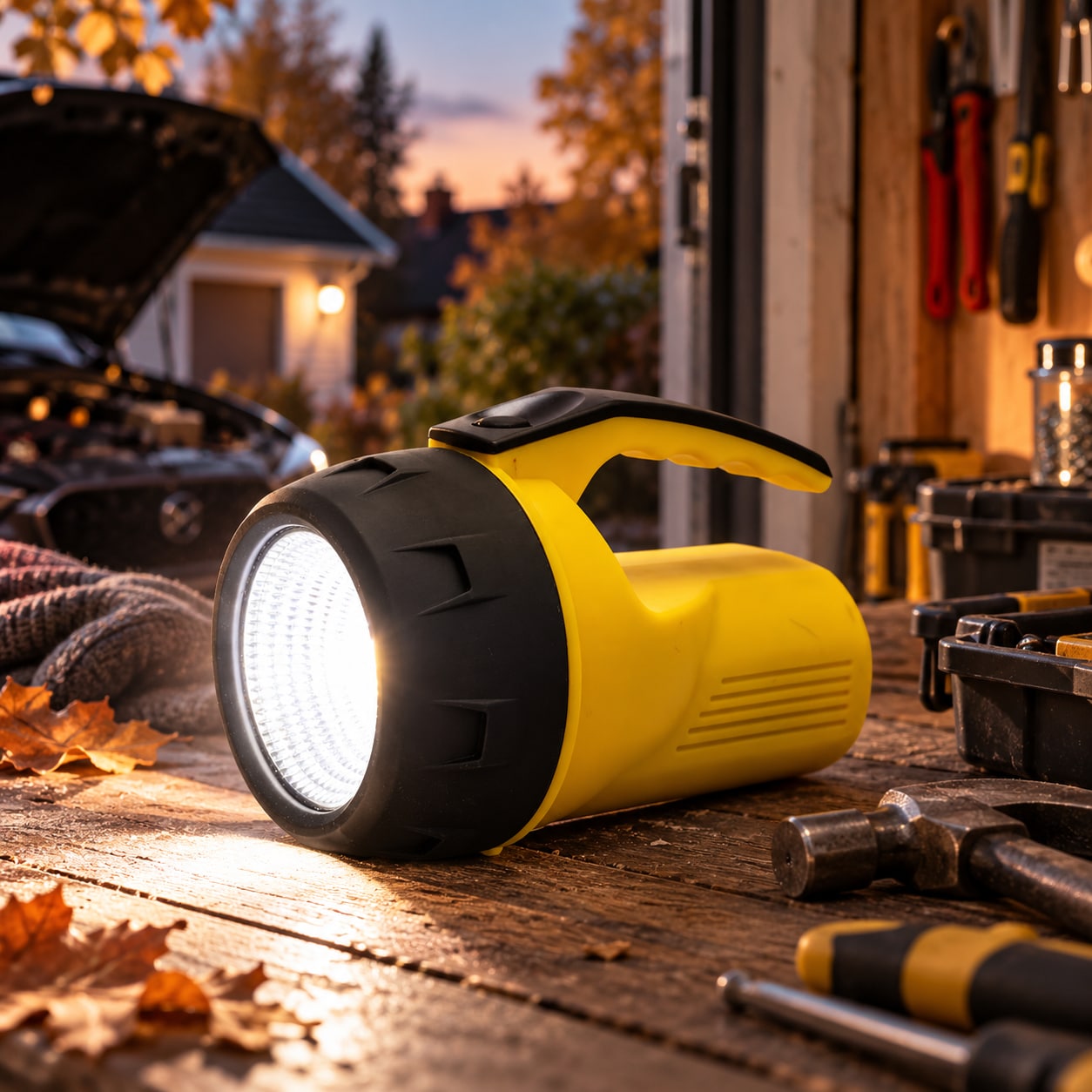Työvalaisin COB 143 mm 180 lumenia – Keltainen / LED-taskulamppu / Käsivalaisin