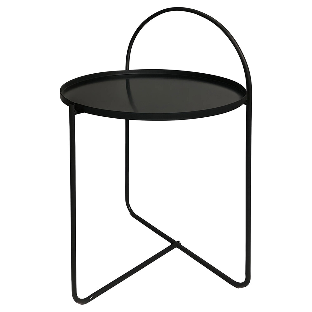 Sivupöytä 40 x 40 x 65 cm – musta metallipöytä kahdella hyllytasolla