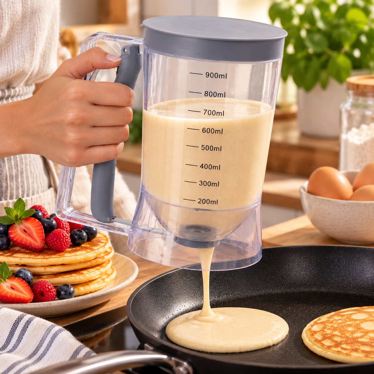 Pannukakkujen taikinan annostelija 900 ml / Taikinapullo / Taikinan annostelupullo