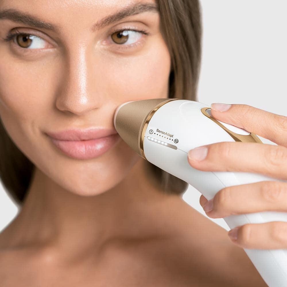 Braun Silk-expert Pro 5 PL5154 IPL-karvanpoistolaite, 400 000 valoimpulssia, valkoinen/kulta