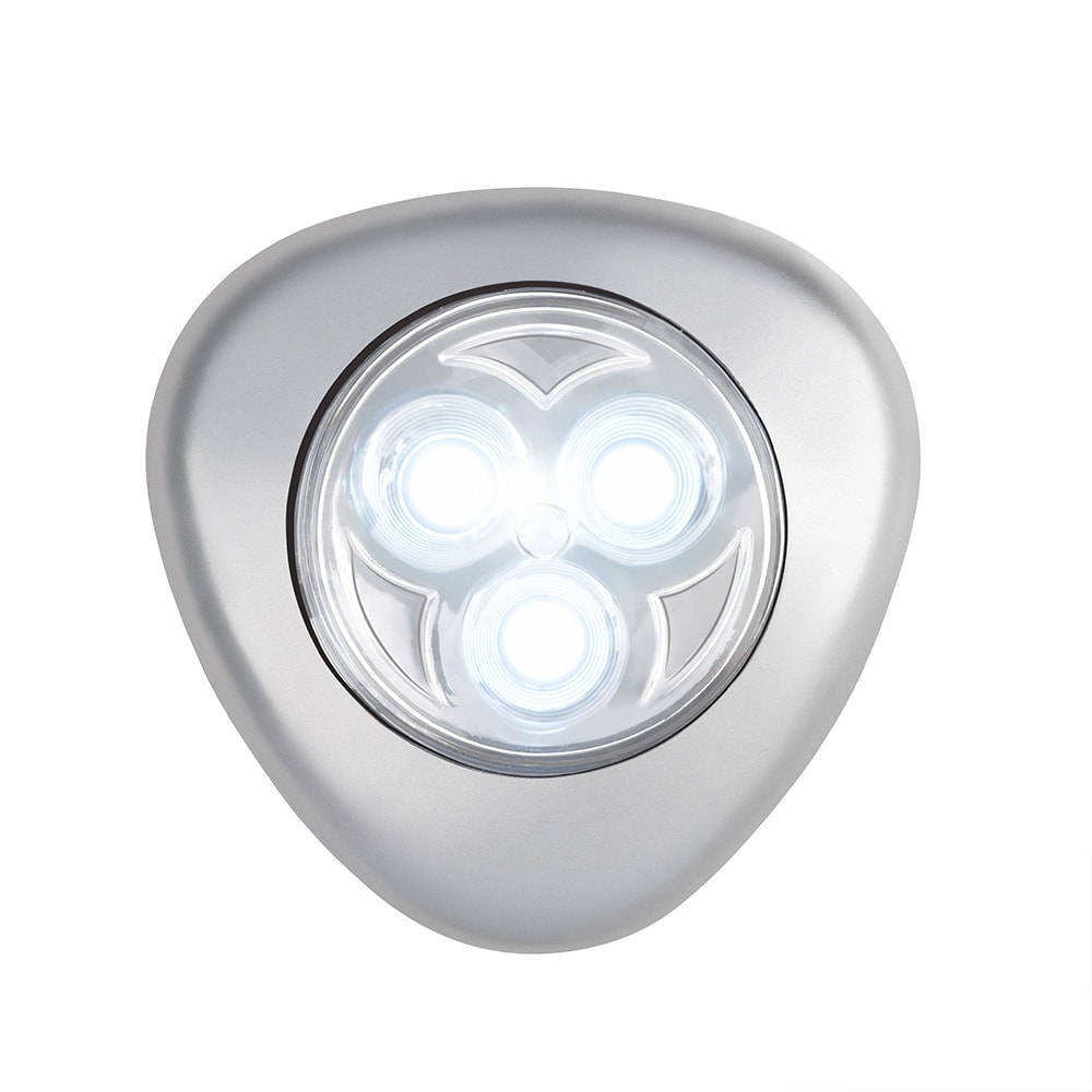 Paristokäyttöiset LED-kohdevalot, halkaisija 70 mm, 5 kpl:n pakkaus / Painonappivalot / Itsekiinnittyvät LED-valot