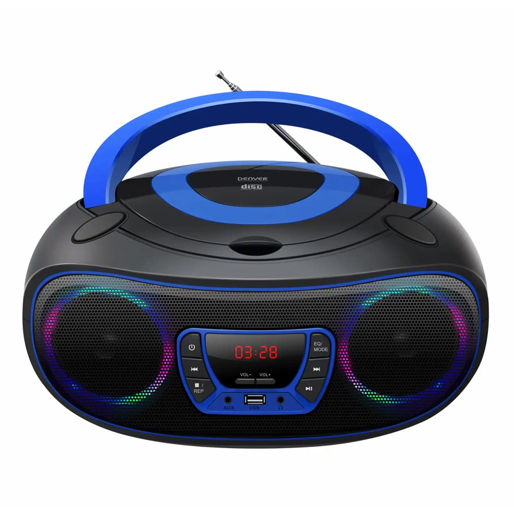 Denver TCL-212BTBU Boombox CD-soittimella, FM-radiolla ja Bluetoothilla – sininen
