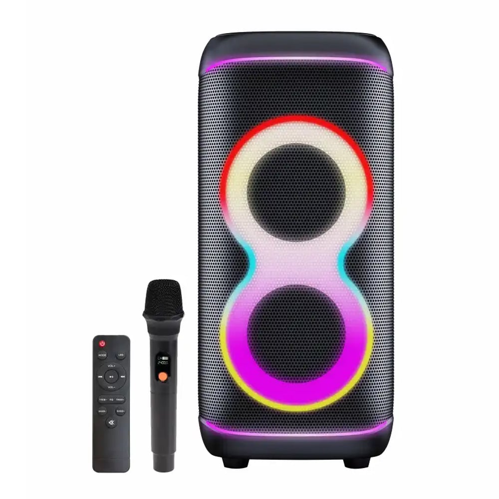 Denver BPS-370 bilekaiutin 100 W RMS Bluetooth 5.3 LED langattomalla mikrofonilla