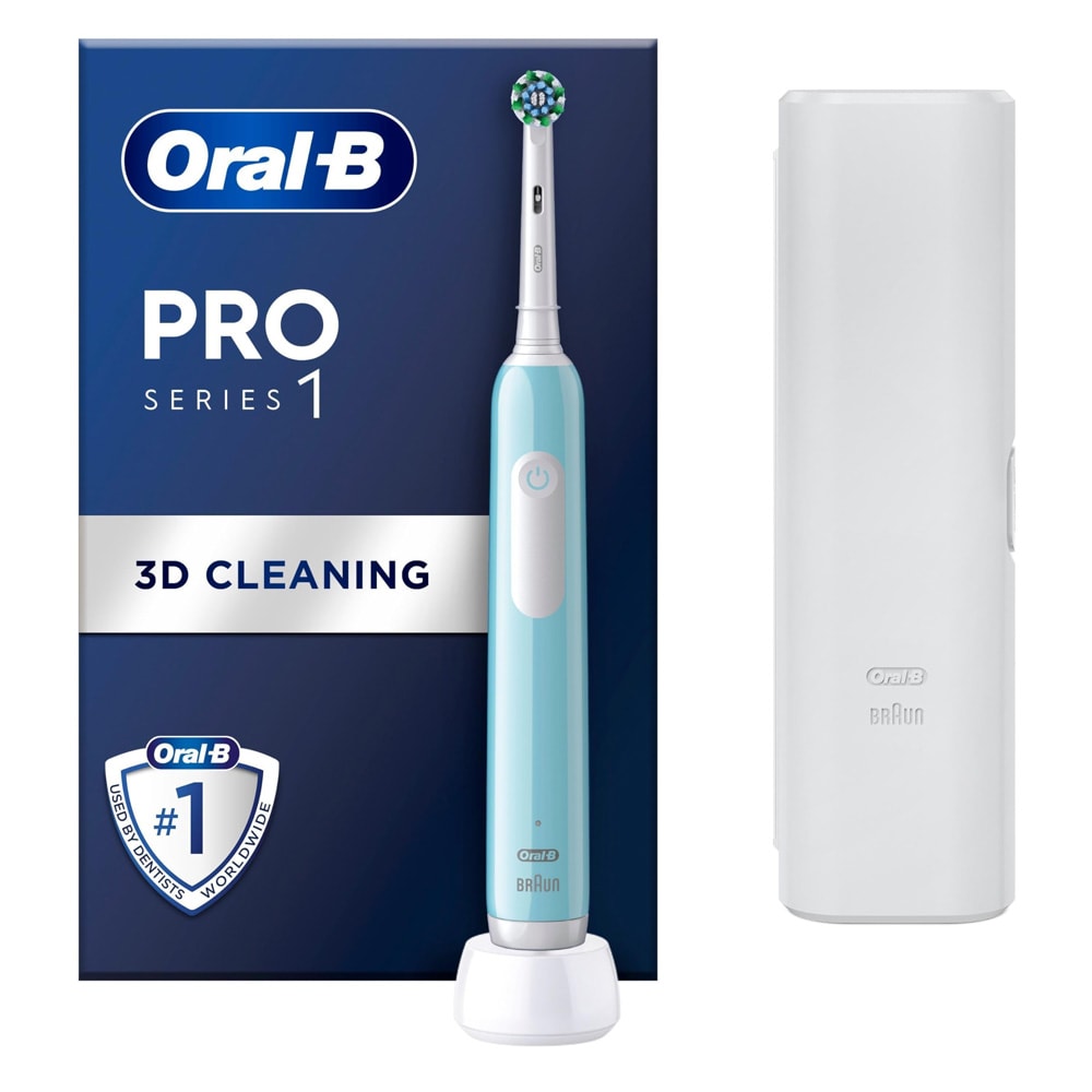 Oral-B Pro Series 1 -sähköhammasharja – Sininen / paineanturilla varustettu sähköhammasharja / pyörivä hammasharja