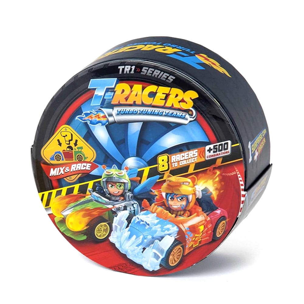 T-Racers Mix and race / Modulaarinen kilpa-auto, jossa on keräilykuljettaja / Koottava yllätysauto
